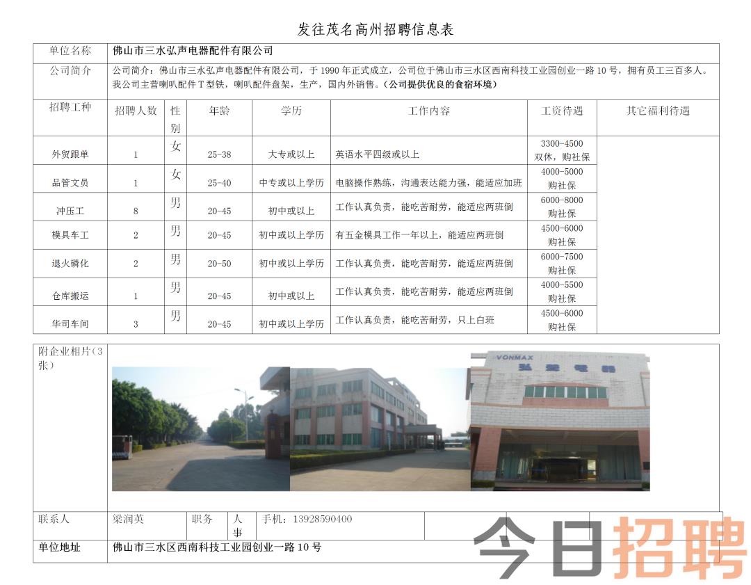 广东高州最新招工信息及其影响